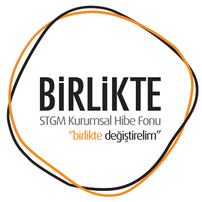 STGM Kurumsal Logosu, STGM Kurumsal Hibe Fonu 'birlikte değiştirelim'yazmaktadır.